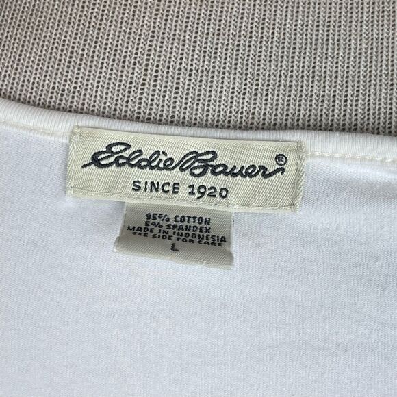 Pre-Used Eddie Bauer White Short Sleeve Top Size L - Picture 4 of 4